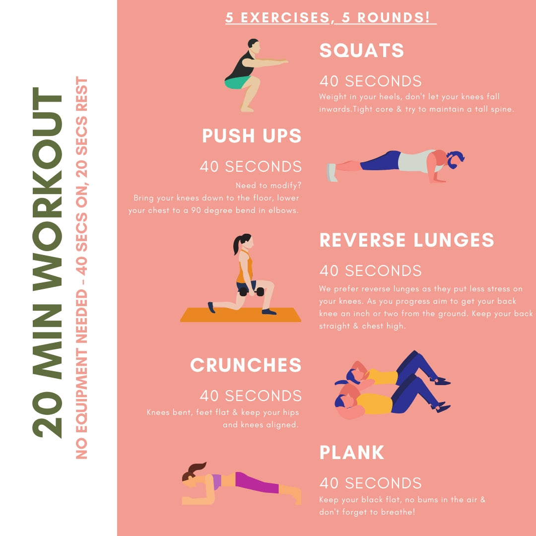 20 minute workout you can do at home!